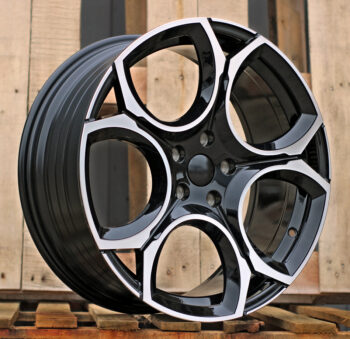 R19x8  5X112  ET  45  57.1  Y1232  (YF5656)  Black Polished (MB)  For VW  (A)  (HYBRID FORGED)