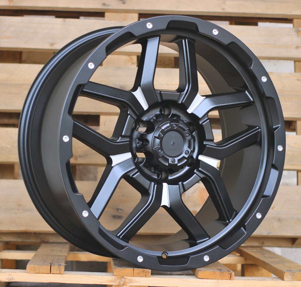R20x9  6X139.7  ET  10  110.1  JT198  Black Polished (MB)  For 4X4  (K7)  (Milling)