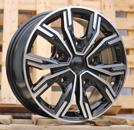 R16x6.5  5X120  ET  45  65.1  6408  Black Polished (MB)  For VW  (K8)  (HYBRID FORGED (max 1250kg))