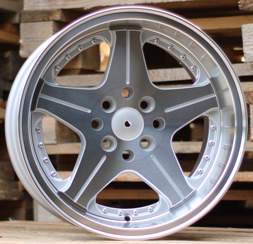 R15x8.5  8X100/114  ET  25  73.1  H5044  Silver+Polished Lip (SP)  For RACIN  (P1)  ((AKC 45 Eur))