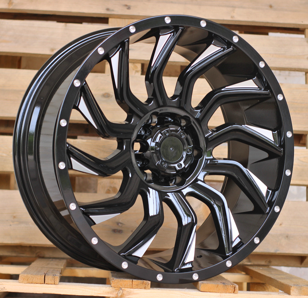 R20x9  6X139.7  ET  0  110.1  JT192  Gloss Black (GB)  For 4X4  (K7)  (Milling)