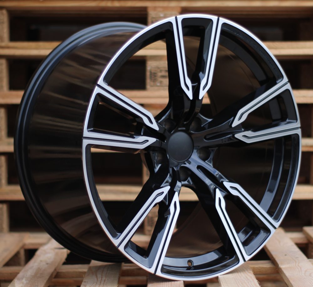 R21x10.5  5X120  ET  40  74.1  H5033  Black Polished (MB)  For BMW  (P1)  (Rear+Front)