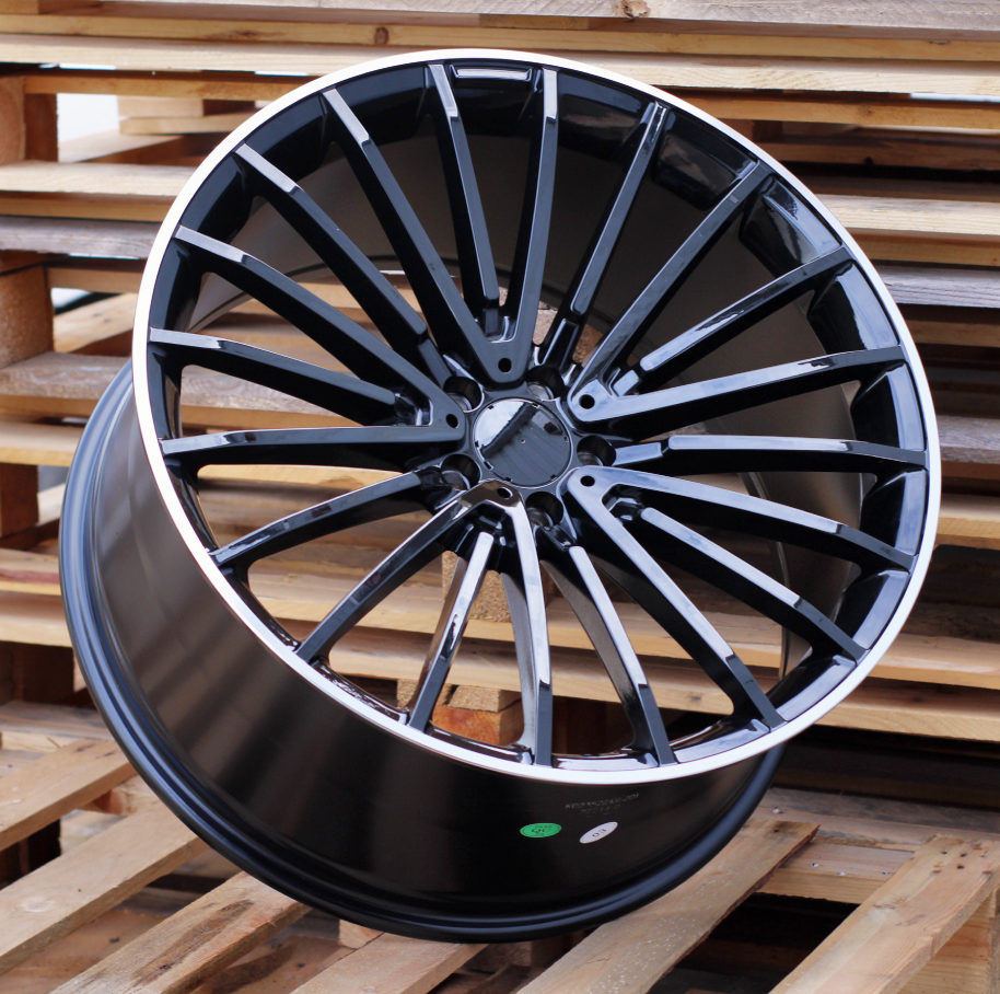 R20x9.5  5X112  ET  38  66.6  MR532  (FBX122)  Black+Polished Lip (BLPL)  For MER  (K7)  (HYBRID FORGED Front+Rear)