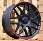 R19x9.5  5X112  ET  42  66.6  B5318  (L9542R)  Black Half Matt+Red Lip (BLHMRL)  For MER  (K3)  (Rear+Front (M2-R/U4B))