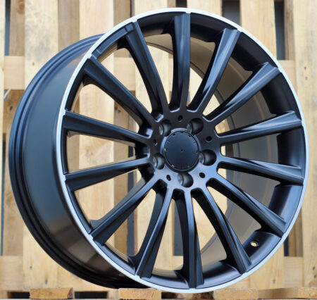 R18x8.5  5X112  ET  48  66.6  B1048  Black Half Matt+Polished Lip (BLHMPL)  For MER  (Z3)