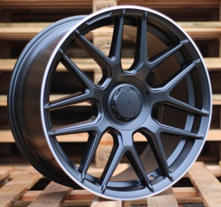 R19x9.5  5X112  ET  43  66.6  B1258  Black Half Matt+Polished Lip (BLHMPL)  For MER  (Z2+Z1)  (Rear+Front)