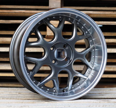 R17x8.5 3X112 ET 20 57.1 FR762 Gun Metal+Polished Lip (GMPL) For SMART (R) (BRABUS Style (AKC 55 Eur)Front+Rear)