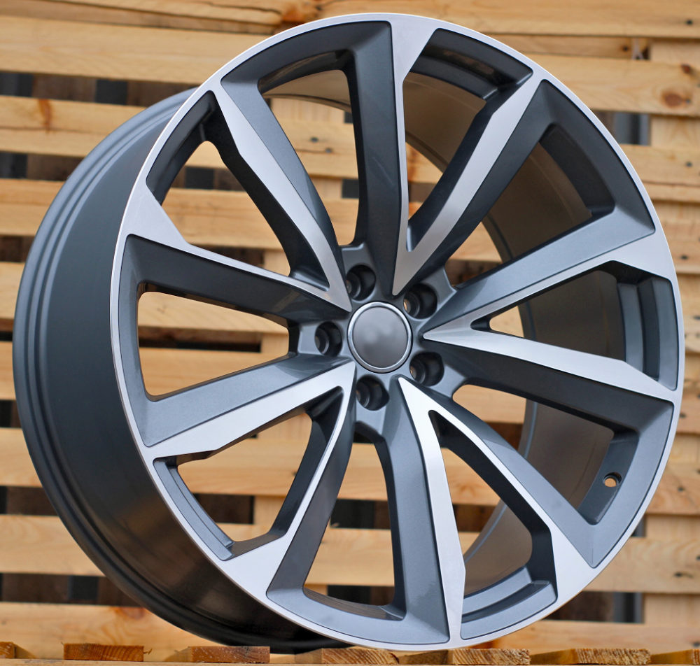 R22x10  5X112  ET  26  66.5  B5815  Grey Polished+Powder Coating (MGPC)  For AUD  (P)  (New Q7)
