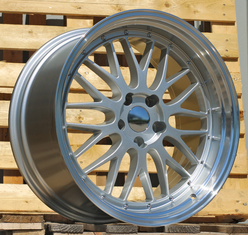 R19x9.5  5X120  ET  38  72.6  BK848  Silver+Polished Lip (SP)  For BMW  (K4+Z7)  (BBS Style Rear+Front)