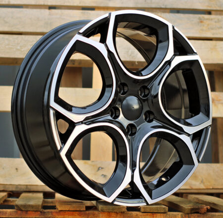 R17x7.5 5X112 ET 45 57.1 Y1232 (HF5162) Black Polished (MB) For VW (P1) (HYBRID FORGED)