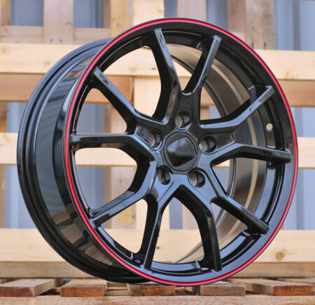 R17x7.5  5X114.3  ET  45  64.1  B1418  (IN5381)  Black+Red Line (BR)  For HOND  (K8)