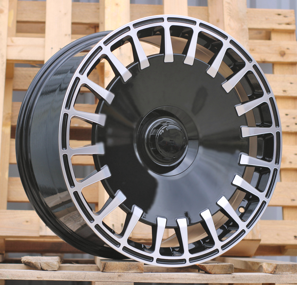 R20x9.5  5X112  ET  43  66.6  I0343  Black Polished (MB)  For MER  (Z3+Z6)  (BRABUS Style Rear+Front)