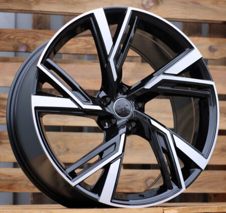 R18x8 5X112 ET 30 66.5 B1571 (FBX154) Black Polished (MB) For AUD (K7) (HYBRID FORGED)