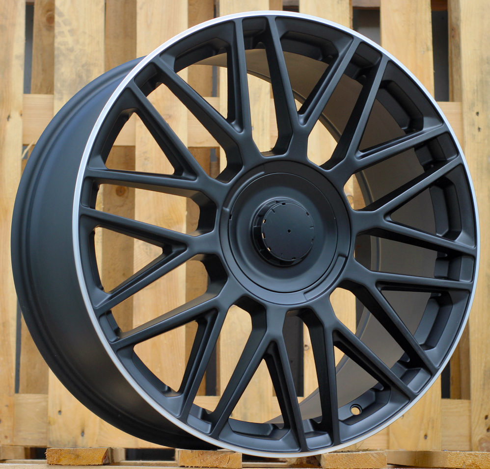 R20x9.5  5X112  ET  38  66.6  FE230  (Y0207)  Black Half Matt+Polished Lip (BLHMPL)  For MER  (P2)  (Rear+Front)