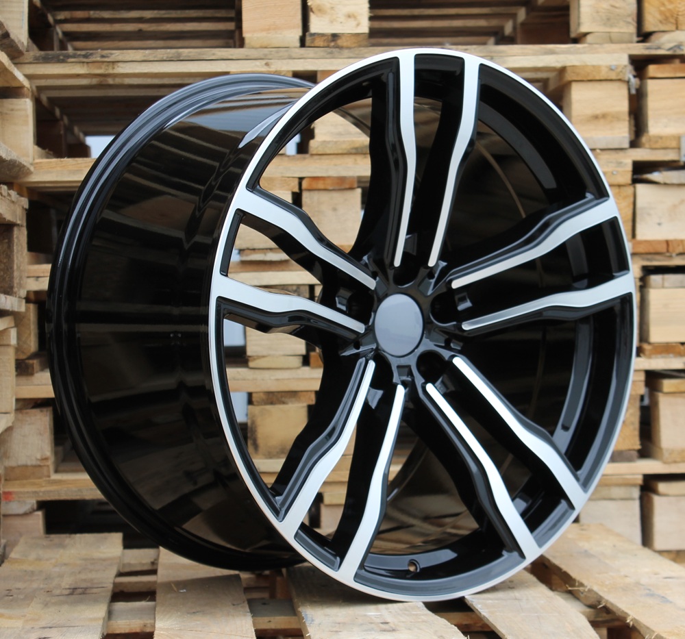 R21x11.5  5X120  ET  38  74.1  BY588  (DLJ588)  Black Polished+Powder Coating (MBPC)  For BMW  (P1+P)  (Rear+Front)