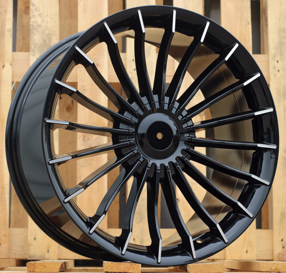 R18x9.5  5X120  ET  20  74.1  BK273  Black Polished (MB)  For BMW  (P2+P+M)  (ALPINA Style Rear+Front)