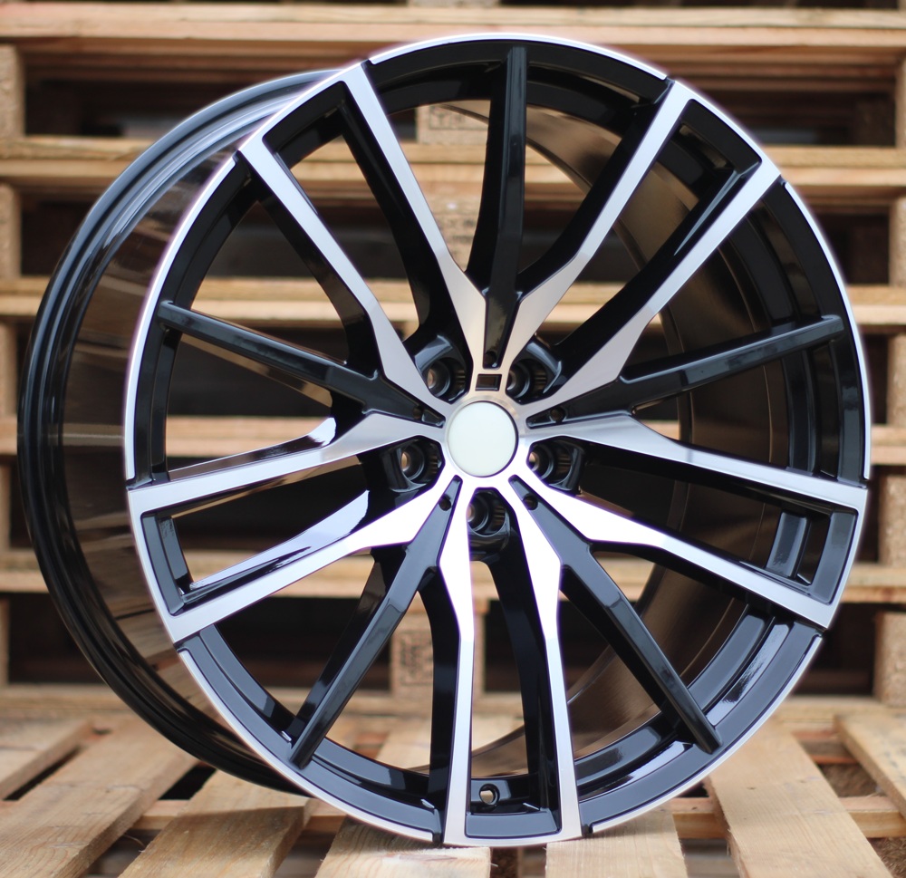 R21x9.5  5X112  ET  37  66.6  H0324  (BY1473)  Black Polished+Powder Coating (MBPC)  For BMW  (N)  (Rear+Front)