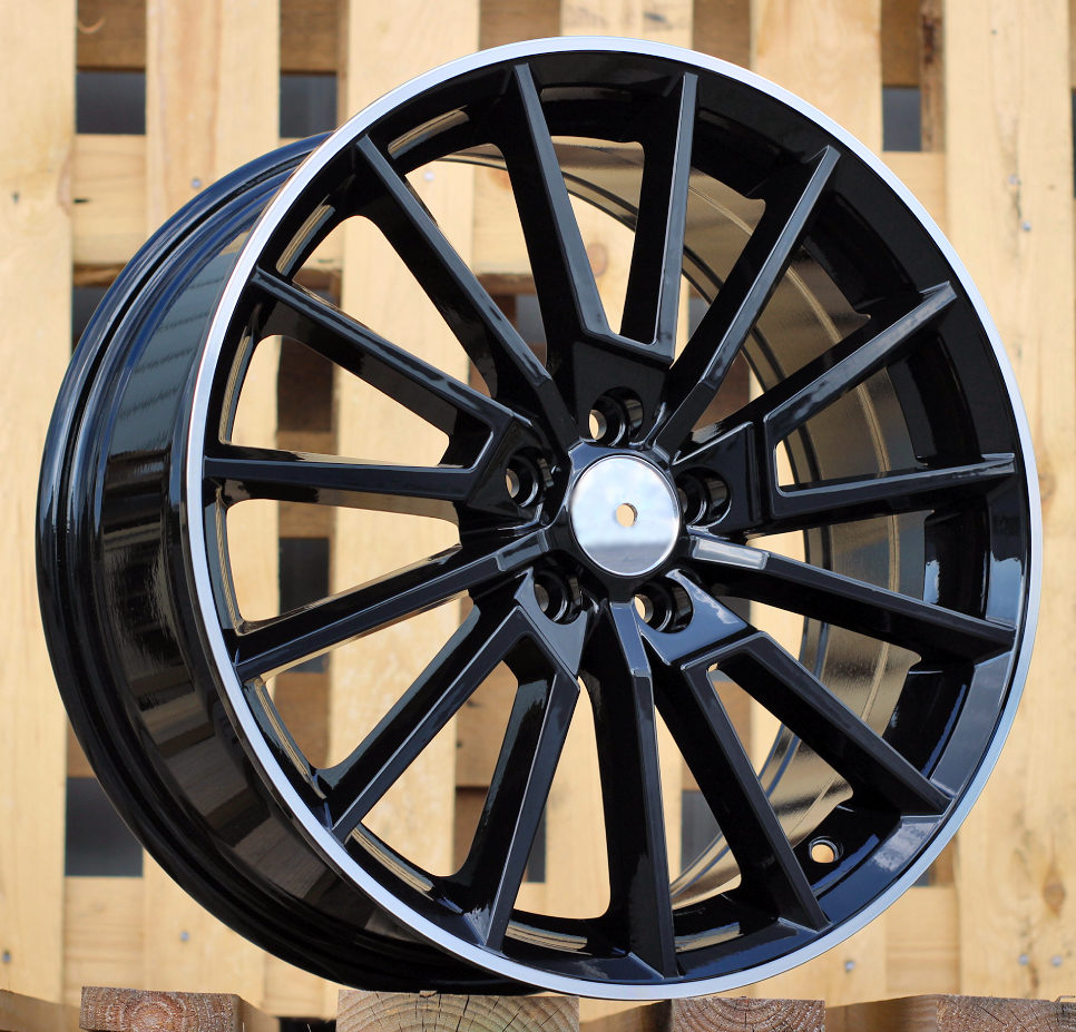 R17x7  5X100  ET  46  57.1  B5969  Black+Polished Lip (BLPL)  For SKODA  (P)