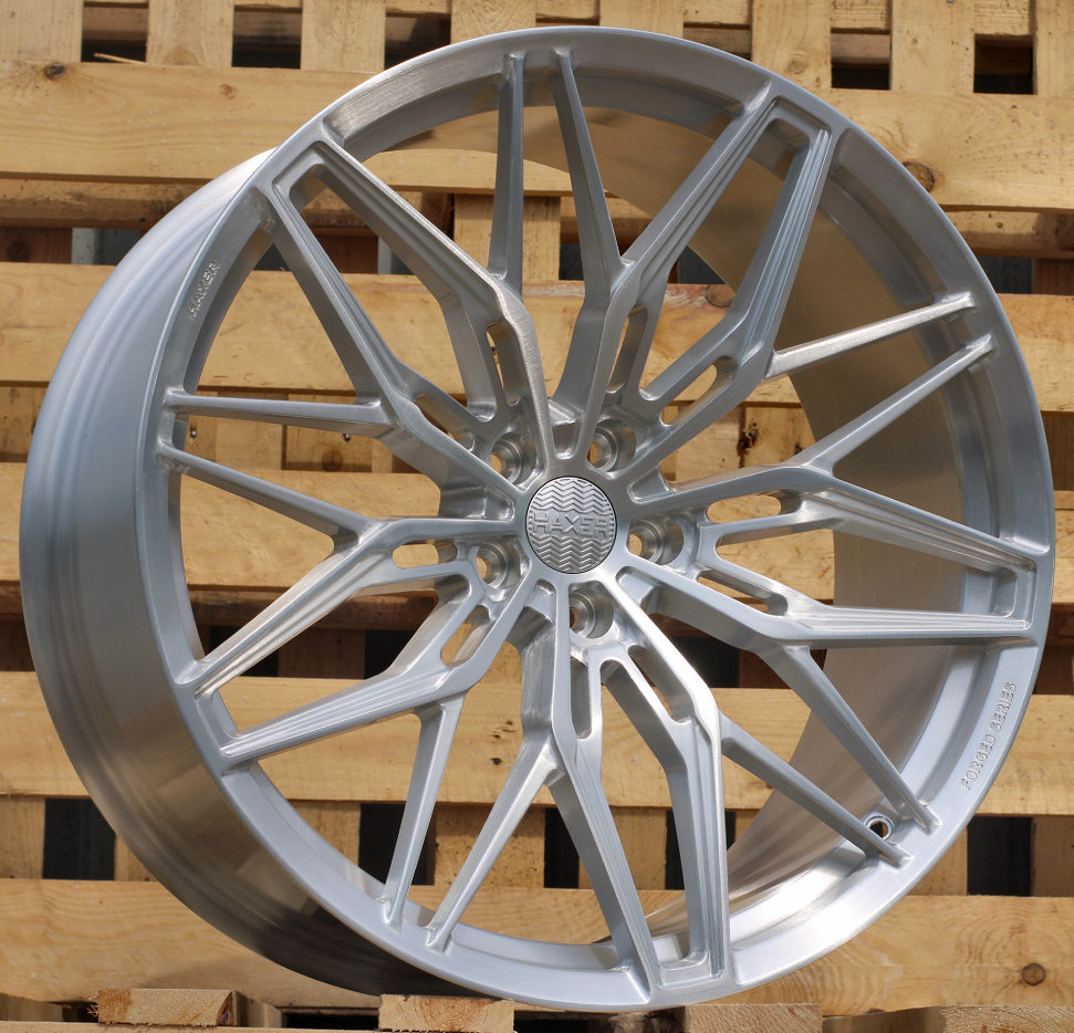 R22x11.5  5X112  ET  37  66.6  HXF02  Brush Silver (BS)  For HAXER  (K3)  (FORGED  (NEW Model) Rear+Front)