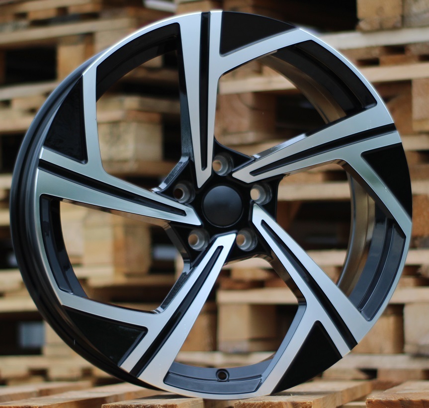 R19x8  5X112  ET  45  57.1  I5502  Black Partial Polished (BP)  For VW  (K7)
