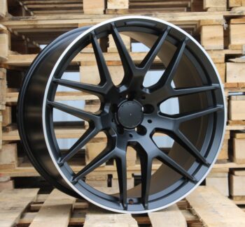 R22x11.5  5X112  ET  42  66.6  FE115  (L1622)  Black Half Matt+Polished Lip (BLHMPL)  For MER  (P1+Z6)  (Rear+Front)