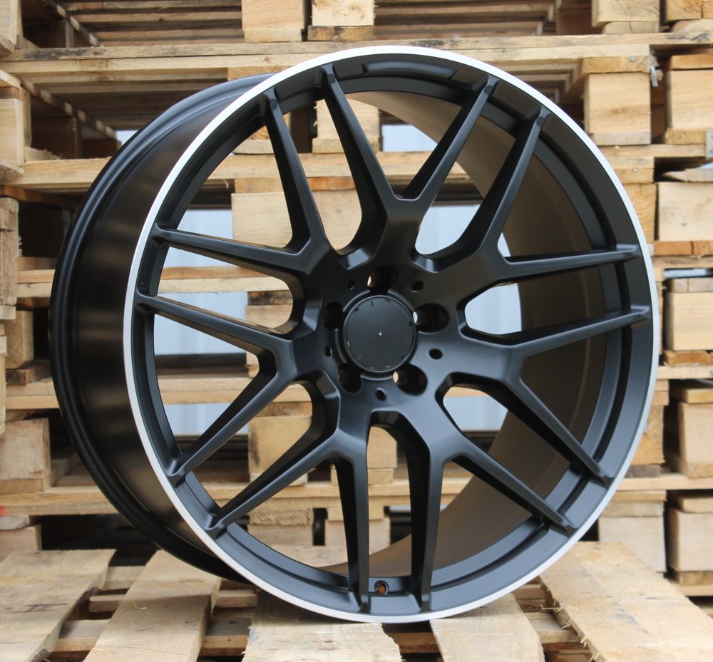 R22x10  5X112  ET  46  66.6  FE115  (L1622)  Black Half Matt+Polished Lip (BLHMPL)  For MER  (K4+P1+Z6)  (Rear+Front)