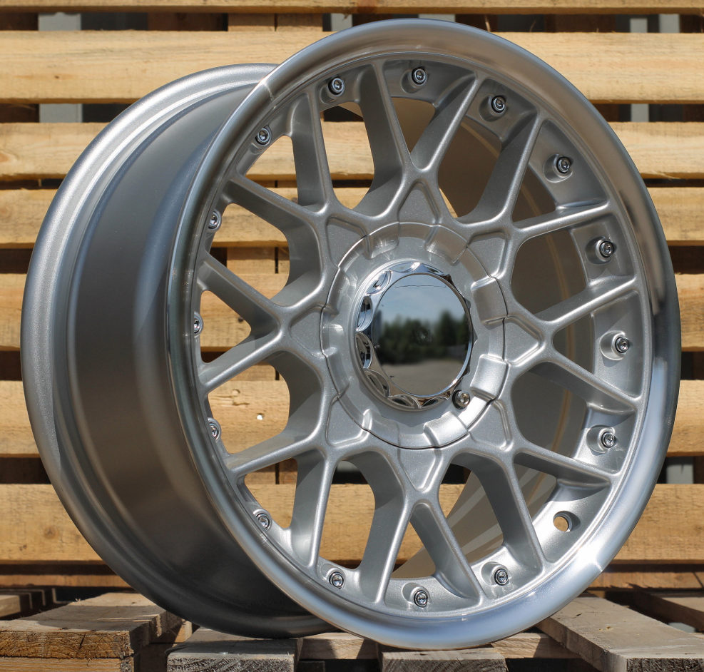 R15x7  8X100/114  ET  25  73.1  HX025  (LU1879)  Silver+Polished Lip (SP)  For HAXER  (R)  ((AKC 65 Eur))