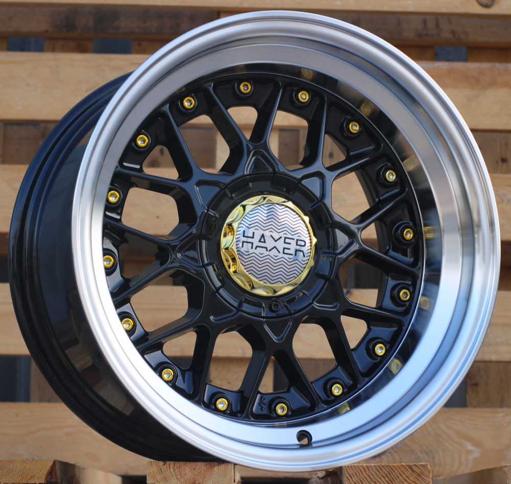 R18x8  5X100  ET  30  73.1  HX025  (HX025)  Black+Polished Lip (BLPL)  For HAXER  (K3)