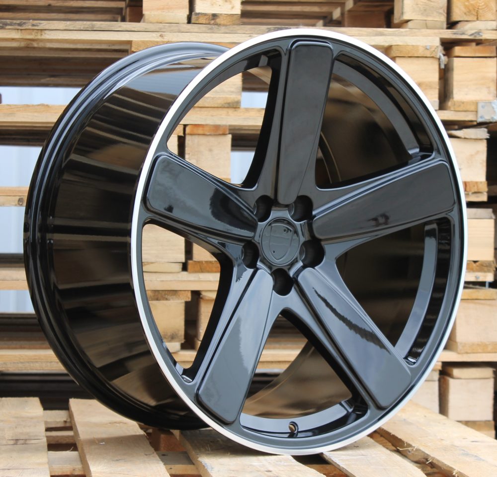 R21x9  5X112  ET  26  66.5  FE023  (BY1120)  Black+Polished Lip (BLPL)  For PORCH  (Z3)  (Rear+Front)