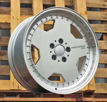 R18x8  5X112  ET  35  66.6  B5852  Silver+Polished Lip (SP)  For MER  (P)  (HYBRID FORGED MONOBLOCK Style)