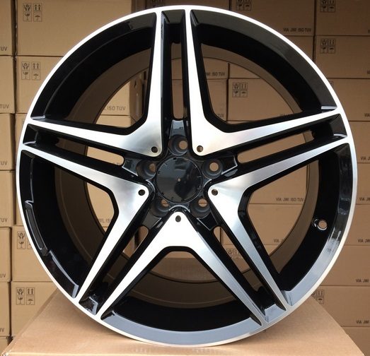 R18x8  5X112  ET  43  66.6  BY496  Black Polished (MB)  For MER  (Z1)  (Rear+Front)