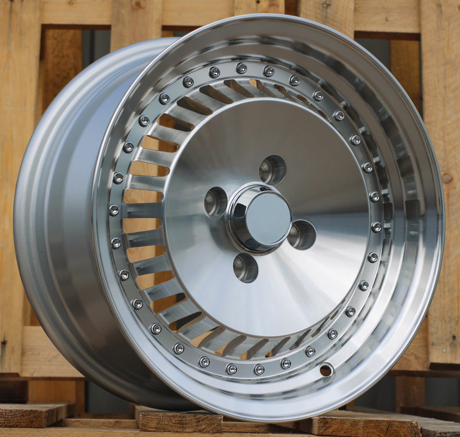 R14x6.5  4X100  ET  15  57.1  LU475  Machined Silver (MS)  For RACIN  (K3)  (Style Rotiform)
