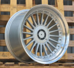 R18x8.5  5X120  ET  15  74.1  B1803  Silver+Polished Lip (SP)  For BMW  (Z1)  (ALPINA Style Rear+Front)