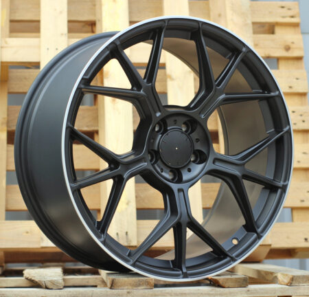 R19x8.5  5X112  ET  40  66.56  FBX120  Satin Black+Silver Lip (SBSL)  For MER  (K3)  (HYBRID FORGED Rear+Front)