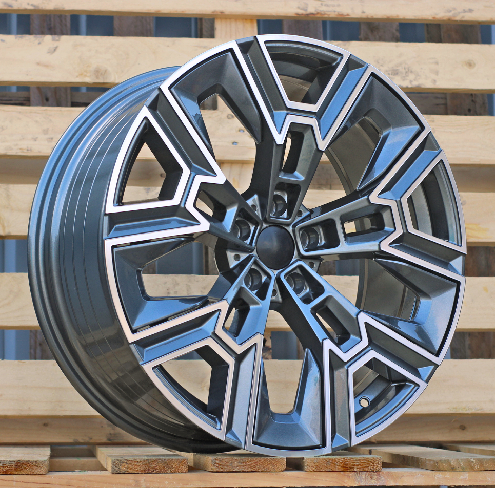 R20x8.5  5X112  ET  25  66.6  HF5220  Grey Polished (MG)  For BMW  (K3)  (HYBRID FORGED Rear+Front)