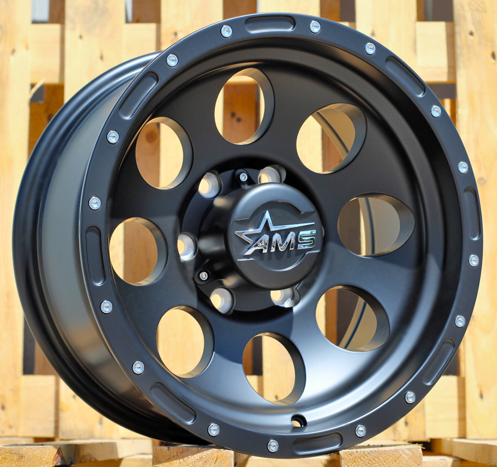 R16x8  6X139.7  ET  M20  106.1  LU521  Black Matt (BM)  For 4X4  (K3)  (Semi Matt Black / LR Rivets)