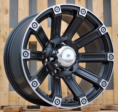 R17x8.5  6X139.7  ET  0  110.1  Y0210  Black Half Matt+Polished Lip (BLHMPL)  For 4X4  (R)
