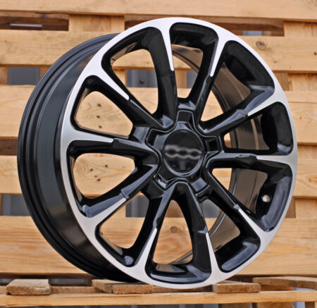 R17x7  5X110  ET  40  65.1  Y1281  Black Polished (MB)  For FIAT  (Z4)  (NEW Model 500)