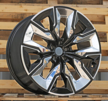 R21x10.5  5X112  ET  44  66.6  H3447F  Black Polished (MB)  For BMW  (A)  (HYBRID FORGED + Chrome Rear+Front)