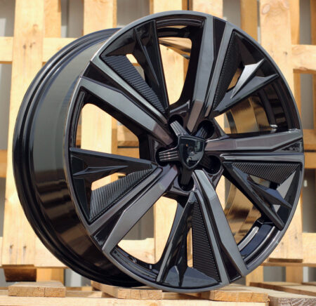 R17x7  4X108  ET  25  65.1  Y1187  (LU2402)  Black+Tinted Face (BLTF)  For PEUG  (P1)  (NEW Design Carved Spokes)